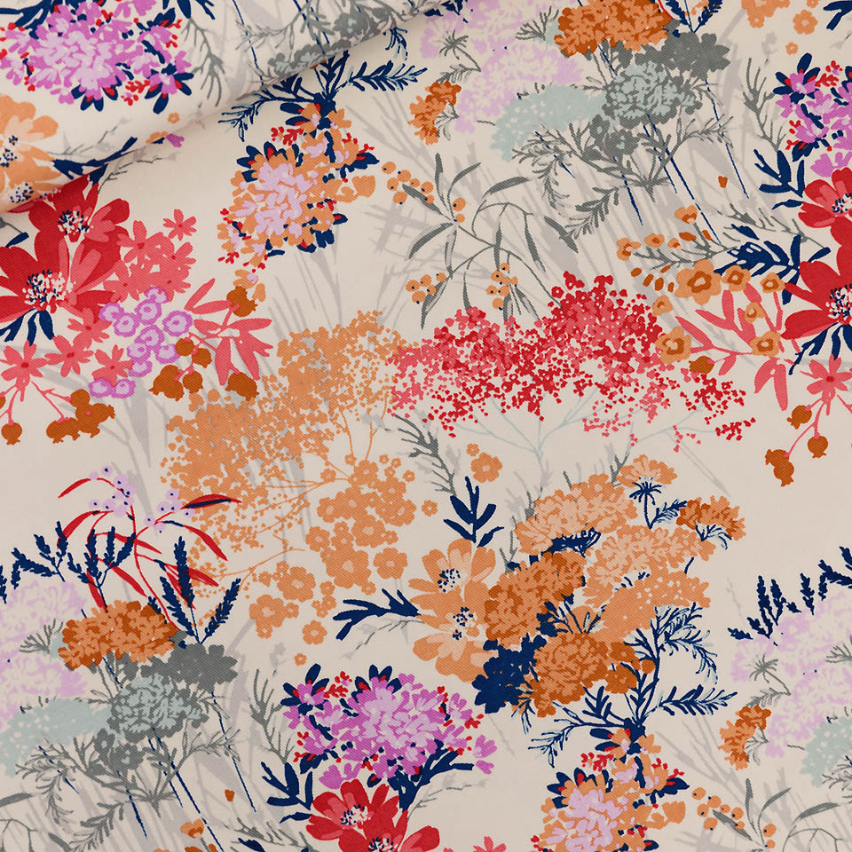 Canvas katoen ecru met kleurrijke bloemen - Wild Flowers  - See you at six